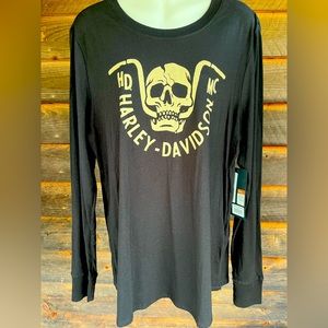 Harley-Davidson® Women's Shirt Long Sleeve Bar Bite Black (XL) San Diego
